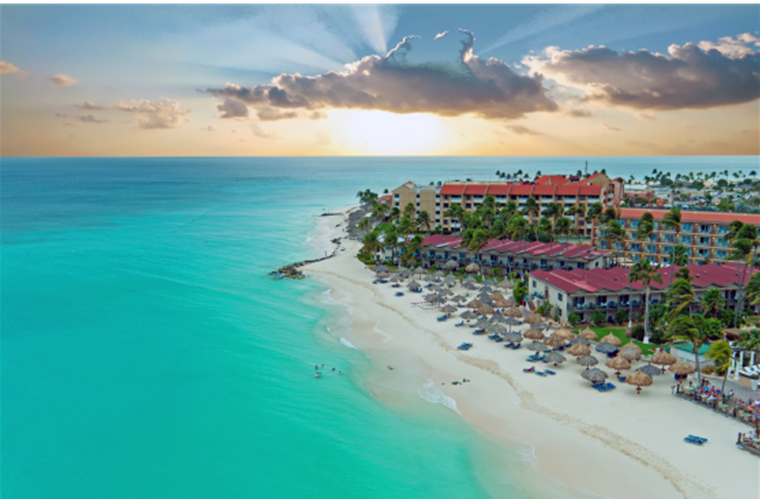 Colorful Caribbean waterfront