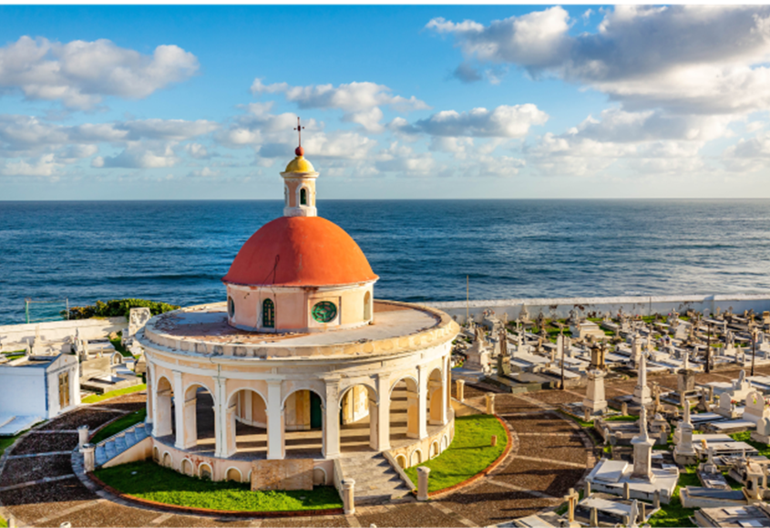 Cruise ship near a Caribbean island